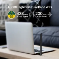 TP-LINK Archer T2U Plus AC600 Wireless Dual Band USB Adapter, 433Mbps on 5GHz + 150Mbps on 2.4GHz, 802.11a/b/g/n/ac, High Gain, 1 fixed Antenna 3