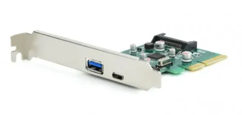 PCI-E Card - Gembird PEX-U31-01, 2-port USB 3.1 PCI-Express add-on card (type-A + type-C), with extra low-profile bracket