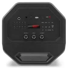 SVEN PS-650 Black, Bluetooth Portable Speaker, 50W RMS, Effective multi-colored lighting, LED display, FM tuner, USB & microSD, built-in lithium battery 4000 mAh, tracks control, AUX, RC, Optical, micro USB or 5V DC power supply 3