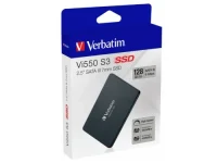 2.5” SSD 128GB  Verbatim VI550 S3, SATAIII, Sequential Reads: 550 MB/s, Sequential Writes: 430 MB/s, Maximum Random 4k: Read: 61,000 IOPS / Write: 81,000 IOPS, Thickness- 7mm, Controller Phison PS3111, 3D NAND TLC 2