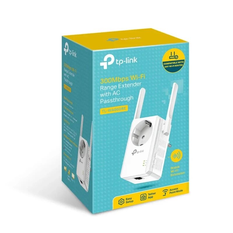 Range Extender TP-LINK TL-WA860RE / N300 / Wi-Fi4 / 1 Lan Port / 2 external antennas 4
