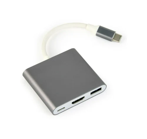 Adaptor Multiport Gembird A-CM-HDMIF-02-SG/ USB-C/ 1xUSB-A/ 1xUSB-C/ HDMI