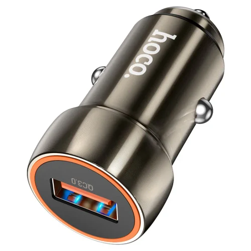 Incarcator auto USB HOCO Z46 Blue shield / 1 x USB / Total output: 38W / up to PD3.0 / QC3.0 / Black