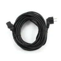 Power cord PC-186-VDE-5M, 5m, Schuko input and right angled C13 output, with VDE approval, Black 2