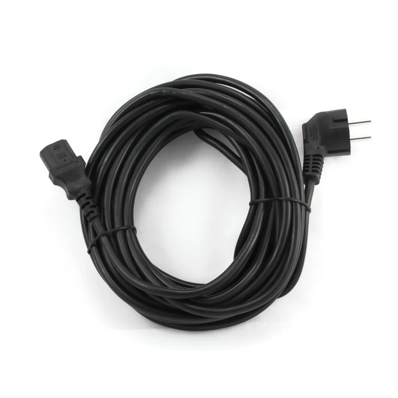 Power cord PC-186-VDE-5M, 5m, Schuko input and right angled C13 output, with VDE approval, Black 2