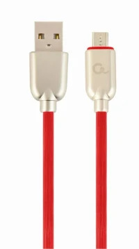 Cable USB2.0/Micro-USB Premium Rubber - 2m - Cablexpert CC-USB2R-AMmBM-2M-R, Red, USB 2.0 A-plug to Micro-USB plug, blister