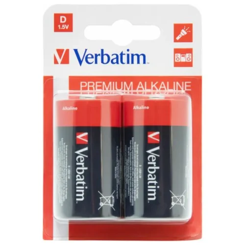 Verbatim Alcaline Battery  D, 2pcs, Blister pack