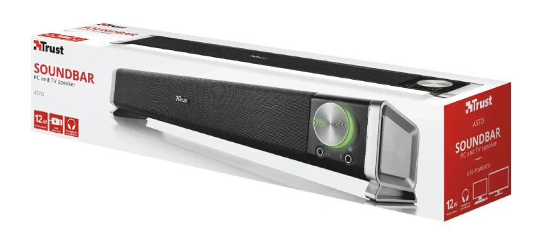 Soundbar Trust Asto Black / 12W / 3,5 AUX / USB power 5
