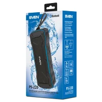 Boxa portabila SVEN PS-220, Black-Blue / 10W / Bluetooth / FM / USB / microSD / 1200mA*h 7