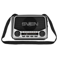 SVEN SRP-525 Gray, FM/AM/SW Radio, 3W RMS, 8-band radio receiver, built-in audio files player from USB-fash, microSD and SD card storage devices, telescopic swivel antenna, built-in battery 2