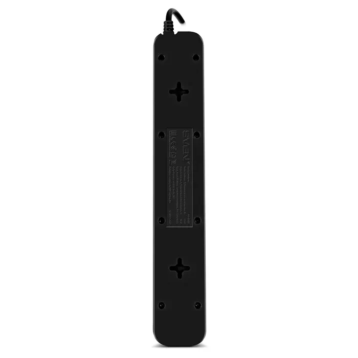 Surge Protector SVEN SF-05LU, 5 Sockets + 2 USB (2,4 A) , 1.8m, Black, color box 3