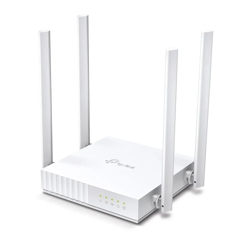 TP-LINK Archer C24  AC750 Dual Band Wireless Router, 433Mbps at 5GHz + 300Mbps at 2.4GHz, 802.11a/b/g/n/ac, 1 WAN + 4 LAN, Multi-Mode 3in1: Router / Access Point / Range Extender Mode, Wireless On/Off, 4 fixed antennas, Guest Network 2