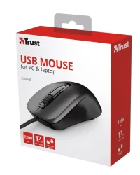 Trust Carve Optical Mouse, 1200 dpi, 3 button, USB, Black 6