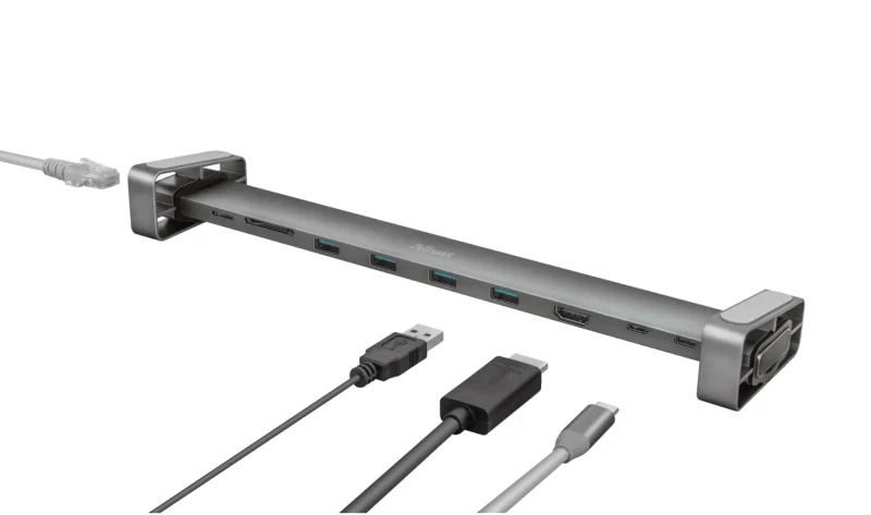 Adaptor Multiport Docking Station Trust Dalyx/ USB-С/ 4xUSB-A/ 2xUSB-C/ HDMI/ RJ45/ SD/ microSD 2