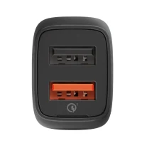 USB Car Charger - Trust Qmax 30W Ultra-Fast Dual USB Car Charger with QC3.0, Fast-charge with up to 12W power or ultra-fast charge with 18W power and QuickCharge 3.0, Total output power (max): A, W 30 4