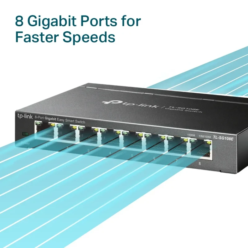 Switch TP-LINK TL-SG108E / 8 port / Gigabit / RJ45 / steel case 3