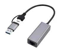 USB 3.1 + USB Type-C /  2.5G Gigabit Ethernet Adapter  / Gembird A-USB3AC-LAN2G-01