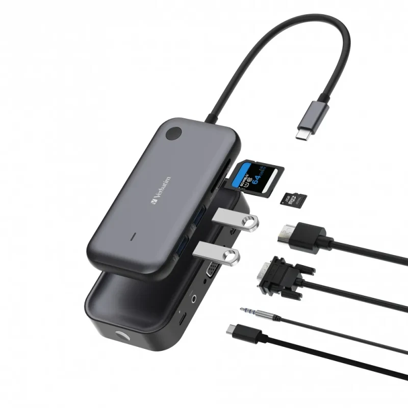 Adaptor Display Wireless USB-C Verbatim ”Share My Screen 1080p” cu splitter WDA-01 6