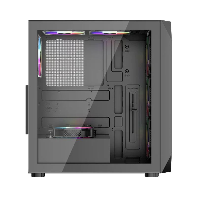 Carcasa Gaming 1STPLAYER AY7 / no PSU / Side-Window / 3x120mm / ATX / Black 4
