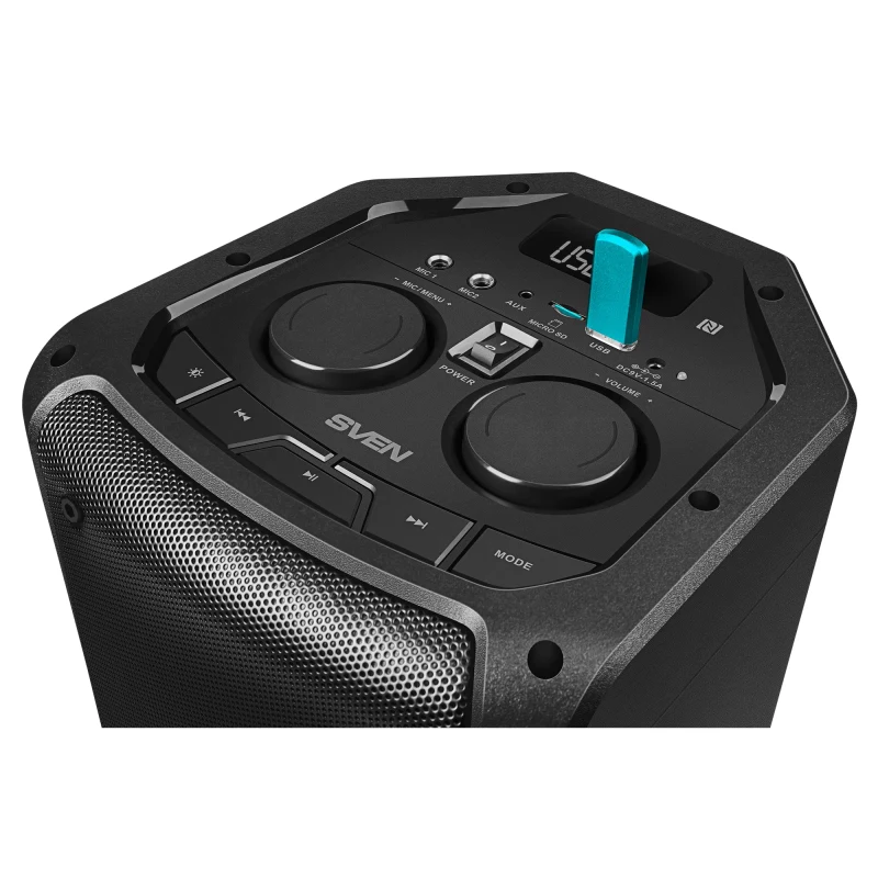 Boxa portabila SVEN PS-710 Black / 100W / Bluetooth / NFC / FM tuner / USB / microSD 5