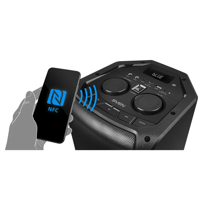 Boxa portabila SVEN PS-710 Black / 100W / Bluetooth / NFC / FM tuner / USB / microSD 6