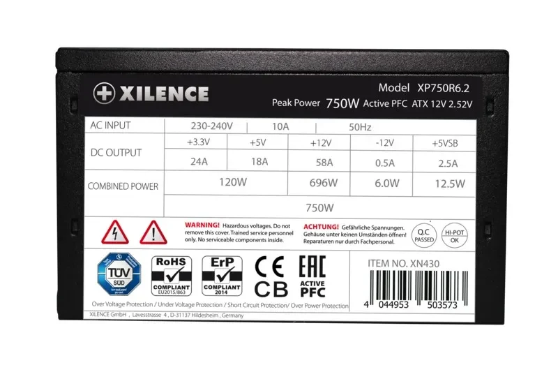 Bloc de alimentare 750W XILENCE ”Performance C” Series,  XP750R6.2 (XN430) 6