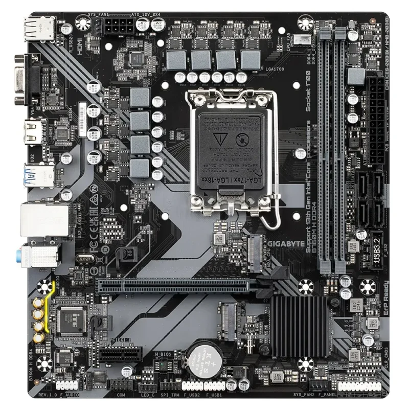 Placa de baza GIGABYTE B760M H DDR4 / 1700 / B760 / DDR4 / mATX 2