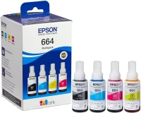 Epson 664 EcoTank 4-colour multipack (T6641/T6642/T6643/T6644), 280ml, for EcoTank L130/L100/ L110/ L120/ L121/ L132/ L1455/ L200/ L312