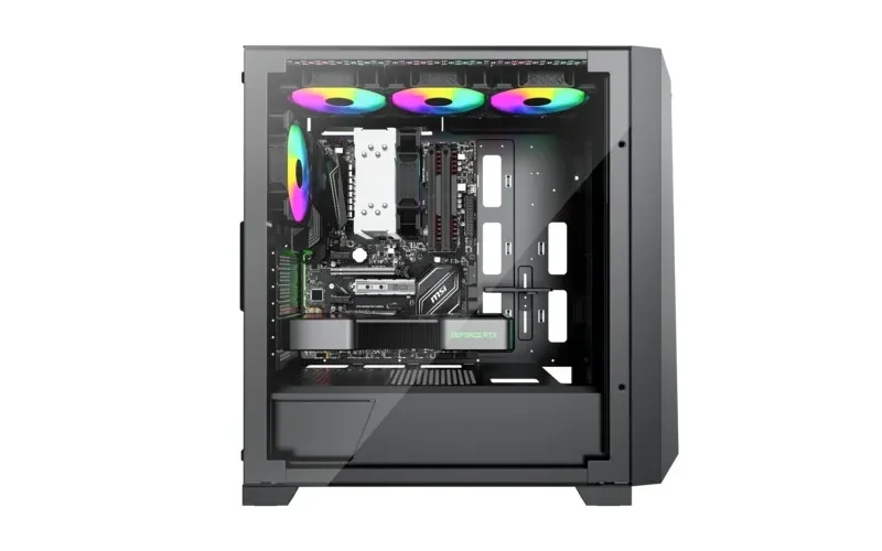 Carcasa XILENCE Xilent X | XG151 / w/oPSU / with Tempered Glass Side Panel / 3x ARGB 120mm + 1x120mm / ATX / Black 4