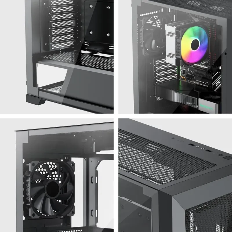 Carcasa XILENCE Xilent X | XG151 / w/oPSU / with Tempered Glass Side Panel / 3x ARGB 120mm + 1x120mm / ATX / Black 7