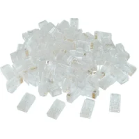 RJ45 Modular Plug LC-8P8C-002/100, Modular plug 8P8C for solid CAT6 LAN cable, 30u” gold plated, 100 pcs/bag 2