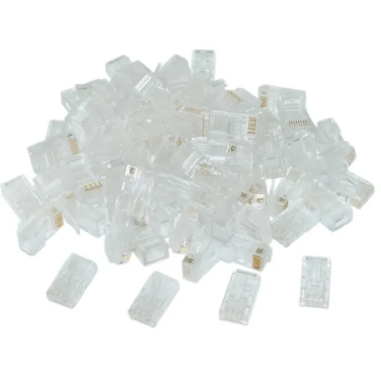 RJ45 Modular Plug LC-8P8C-002/100, Modular plug 8P8C for solid CAT6 LAN cable, 30u” gold plated, 100 pcs/bag 2