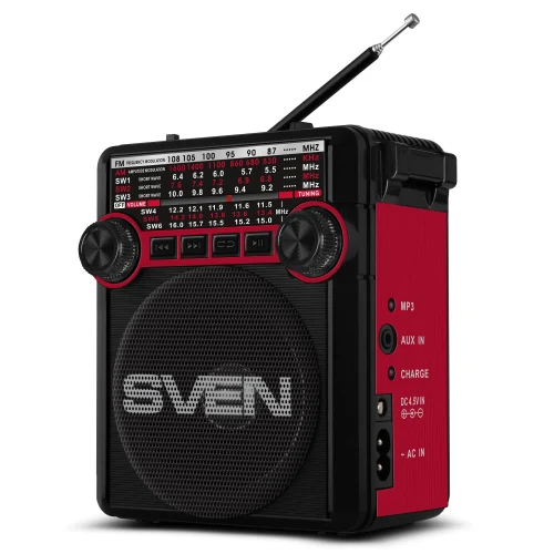 Boxa portabila SVEN SRP-355, Black / 3W / Bluetooth / FM/AM/SW Radio / USB / microSD