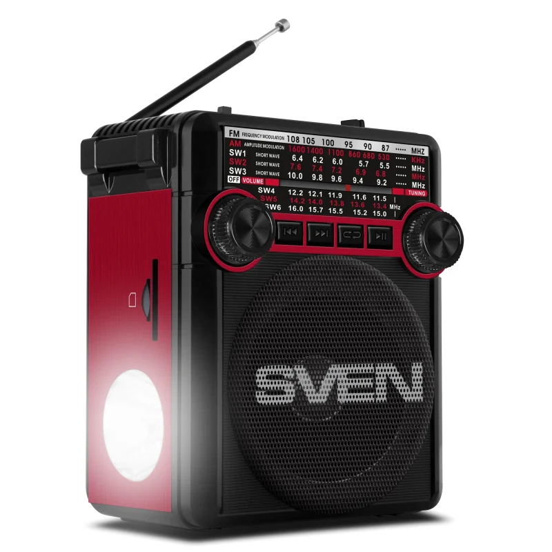 Boxa portabila SVEN SRP-355, Black / 3W / Bluetooth / FM/AM/SW Radio / USB / microSD 2
