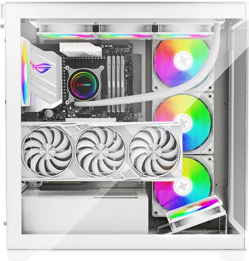 Carcasa XILENCE Xilent Gleam / X818.W.ARGB/ no PSU/ Aquarium panel/ ATX/ White 3