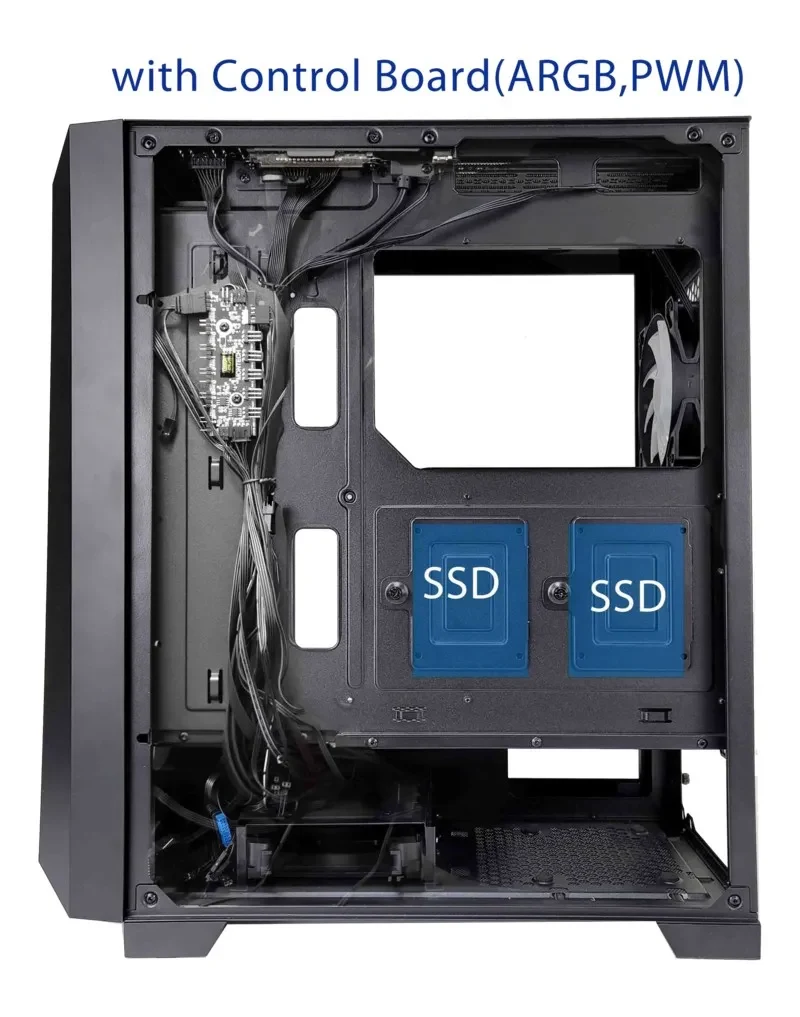 Carcasa XILENCE Xilent Breeze XG131 / w/oPSU / Side panel / 3x ARGB 120mm + 1x120mm / ATX / Black 6