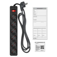 Surge Protector SVEN SF-06E/ 6 Sockets/ 2300W/ 1.8m/ Black 4
