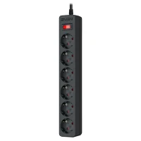 Surge Protector SVEN SF-06E/ 6 Sockets/ 2300W/ 1.8m/ Black