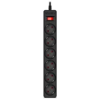 Surge Protector SVEN SF-06E/ 6 Sockets/ 2300W/ 1.8m/ Black 2