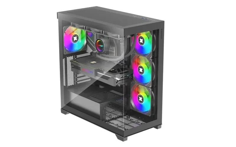 Carcasa XILENCE Xilent Gleam / X818.ARGB/ no PSU/ Aquarium panel/ ATX/ Black 2