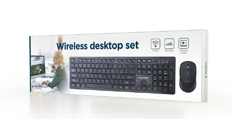 Tastatura si mouse Wireless Gembird KBS-WCH-04-RU, Black 2