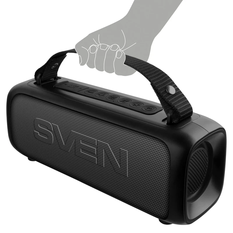 Boxa portabila SVEN PS-235, Black / 12W / Bluetooth / FM / USB / 1500mA*h 6