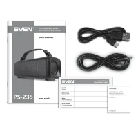 Boxa portabila SVEN PS-235, Black / 12W / Bluetooth / FM / USB / 1500mA*h 9