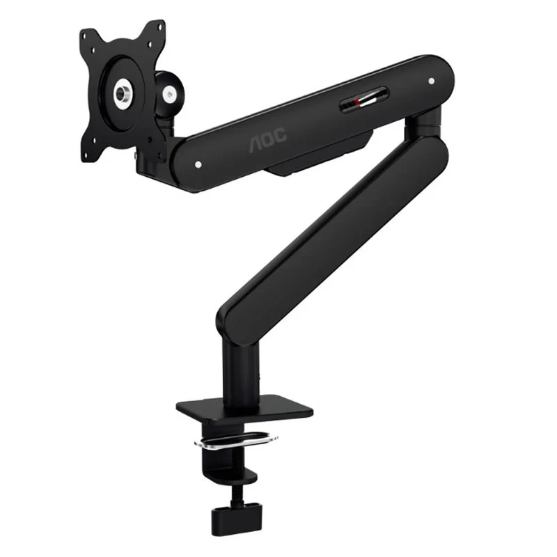 Arm for 1 monitors 17”-34” -  AOC AM400B Black, Desk Clamp/Grommet, Aluminum structure, Mechanical Gas Spring System, Height adjustment, Max.Load: 2-9kg, Tilt: '-90°~+85°, Swivel:180°, Rotation:360°, Hidden cable management, VESA 75/100 4