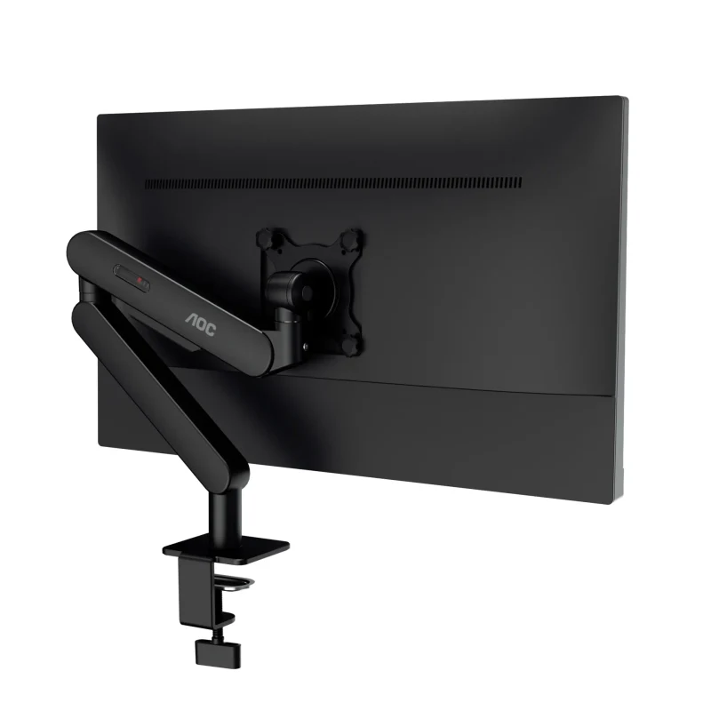 Arm for 1 monitors 17”-34” -  AOC AM400B Black, Desk Clamp/Grommet, Aluminum structure, Mechanical Gas Spring System, Height adjustment, Max.Load: 2-9kg, Tilt: '-90°~+85°, Swivel:180°, Rotation:360°, Hidden cable management, VESA 75/100 5