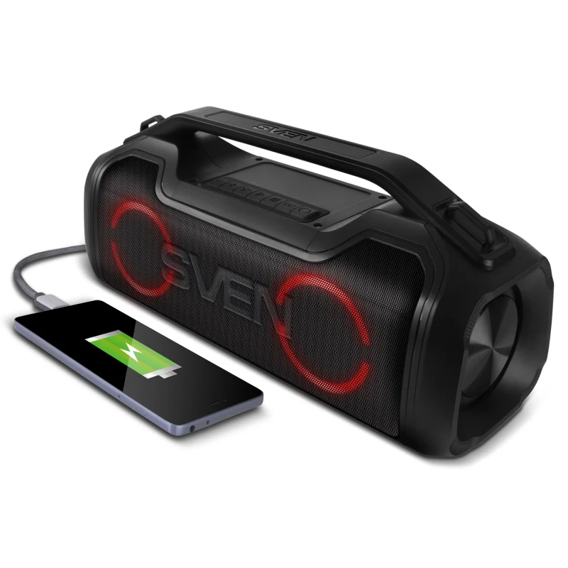 Boxa portabila SVEN PS-390 Black / 50W / Bluetooth / FM tuner / USB / microSD / TWS 6