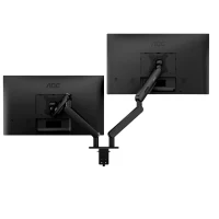 Arm for 2 monitors 17”-34” -  AOC AM420B Black, Desk Clamp/Grommet, Aluminum structure, Mechanical Gas Spring System, Height adjustment, Max.Load: 2-9kg, Tilt: '-90°~+85°, Swivel:180°, Rotation:360°, Hidden cable management, VESA 75/100 2