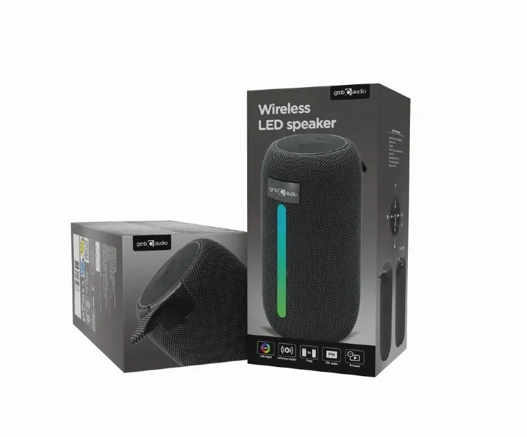 Boxa portabila Gembird SPK-BT-LED-07/ 5W / Bluetooth / microSD / USB / 1500 mAh 5