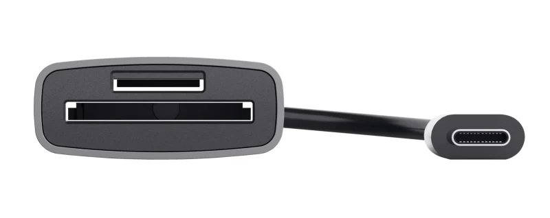 Card reader Trust Dalyx / USB-C, microSD / SDHC/SDXC, Cable length 8 cm / Silver 4