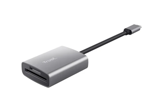 Card reader Trust Dalyx / USB-C, microSD / SDHC/SDXC, Cable length 8 cm / Silver